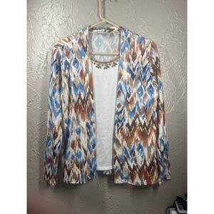 Alfred‎ Dunner Cardigan Lightweight Sweater Top Women's Petite Size Small PS